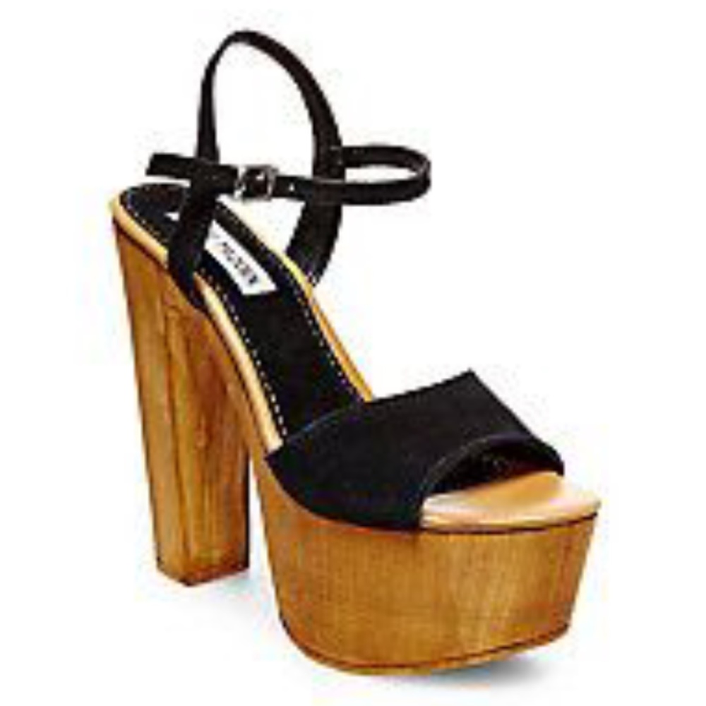 Steve Madden Morris Black Suede Platforms